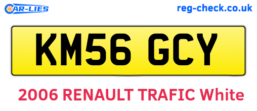 KM56GCY are the vehicle registration plates.