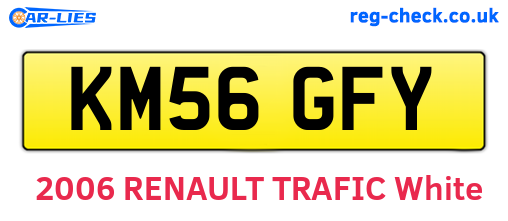 KM56GFY are the vehicle registration plates.