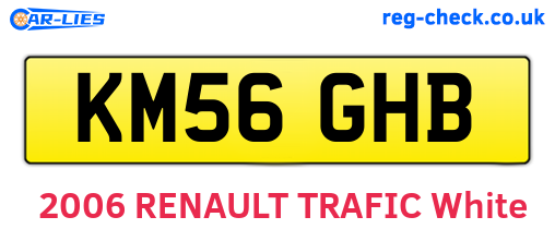 KM56GHB are the vehicle registration plates.