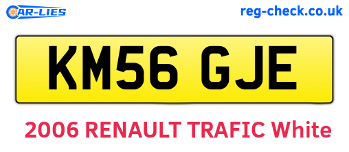 KM56GJE are the vehicle registration plates.