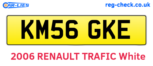 KM56GKE are the vehicle registration plates.