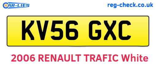 KV56GXC are the vehicle registration plates.