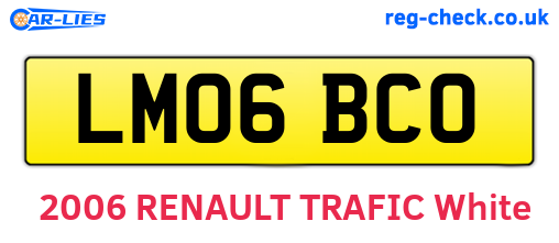 LM06BCO are the vehicle registration plates.