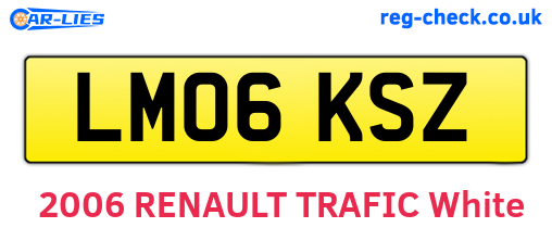 LM06KSZ are the vehicle registration plates.