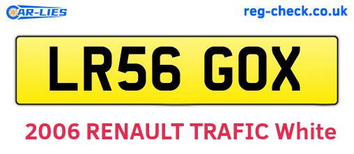 LR56GOX are the vehicle registration plates.