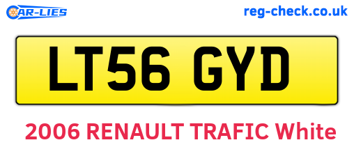 LT56GYD are the vehicle registration plates.