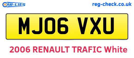 MJ06VXU are the vehicle registration plates.