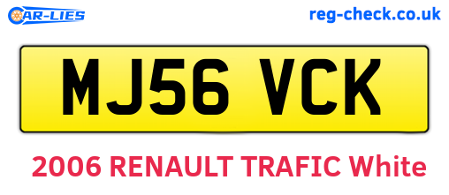 MJ56VCK are the vehicle registration plates.