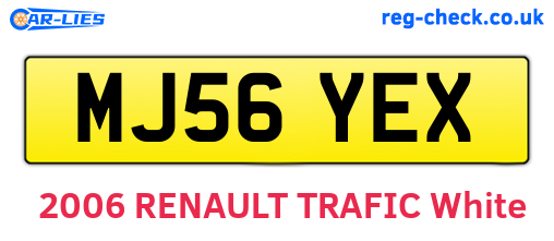 MJ56YEX are the vehicle registration plates.