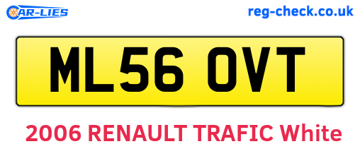 ML56OVT are the vehicle registration plates.