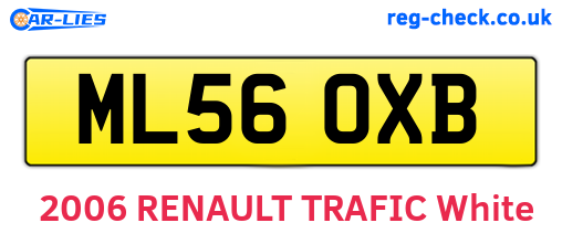 ML56OXB are the vehicle registration plates.