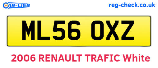 ML56OXZ are the vehicle registration plates.