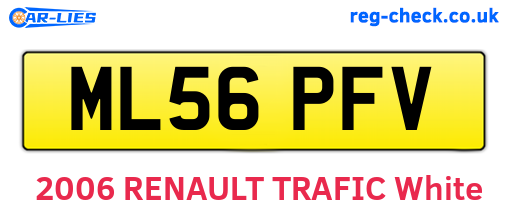 ML56PFV are the vehicle registration plates.