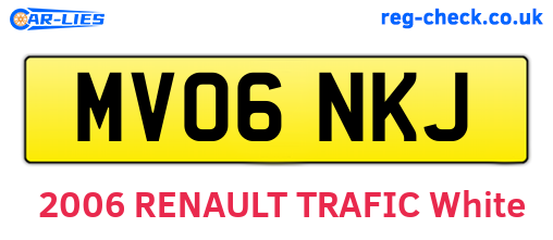 MV06NKJ are the vehicle registration plates.