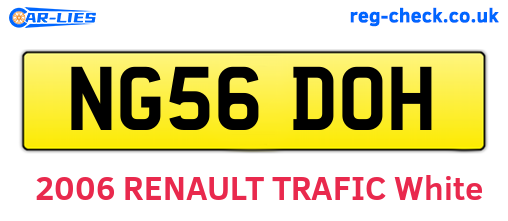 NG56DOH are the vehicle registration plates.