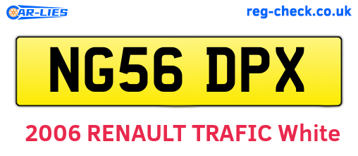 NG56DPX are the vehicle registration plates.