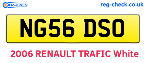 NG56DSO are the vehicle registration plates.