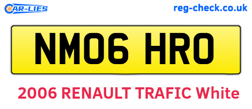 NM06HRO are the vehicle registration plates.
