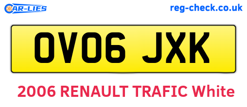 OV06JXK are the vehicle registration plates.