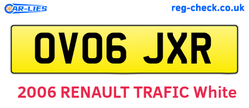 OV06JXR are the vehicle registration plates.