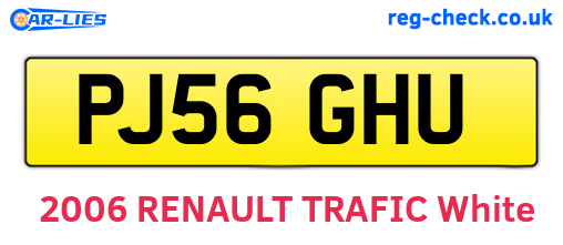 PJ56GHU are the vehicle registration plates.