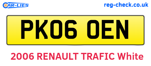 PK06OEN are the vehicle registration plates.