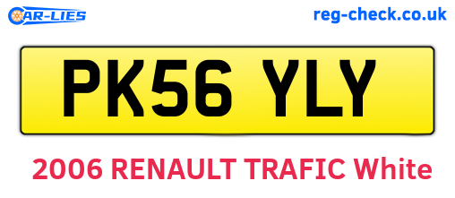 PK56YLY are the vehicle registration plates.