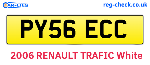 PY56ECC are the vehicle registration plates.