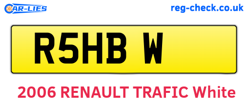 R5HBW are the vehicle registration plates.