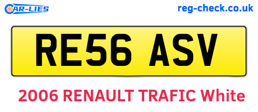 RE56ASV are the vehicle registration plates.