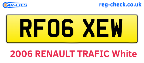 RF06XEW are the vehicle registration plates.
