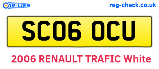 SC06OCU are the vehicle registration plates.