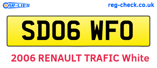 SD06WFO are the vehicle registration plates.