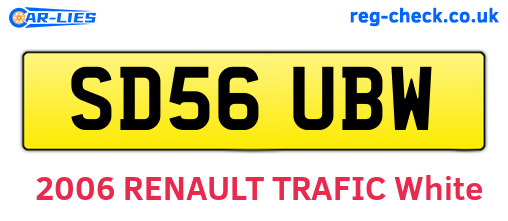 SD56UBW are the vehicle registration plates.