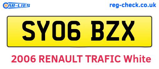 SY06BZX are the vehicle registration plates.