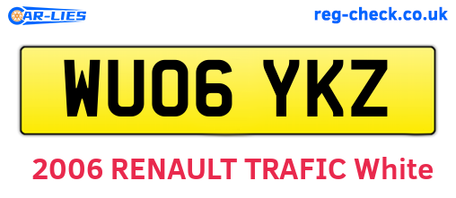 WU06YKZ are the vehicle registration plates.
