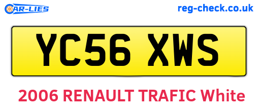 YC56XWS are the vehicle registration plates.