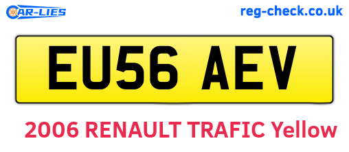EU56AEV are the vehicle registration plates.