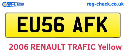 EU56AFK are the vehicle registration plates.