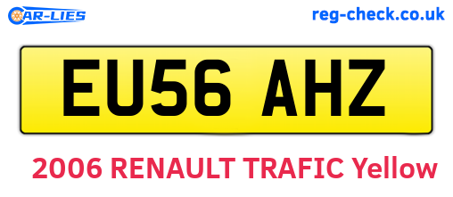 EU56AHZ are the vehicle registration plates.