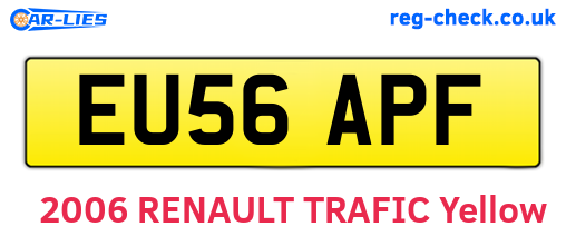 EU56APF are the vehicle registration plates.
