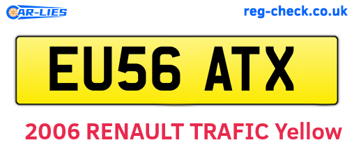 EU56ATX are the vehicle registration plates.