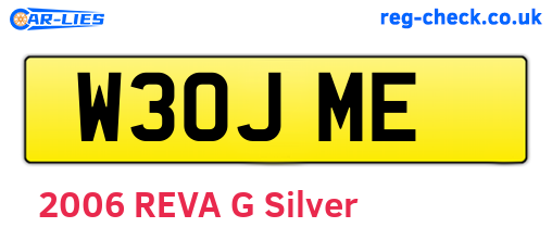 W30JME are the vehicle registration plates.