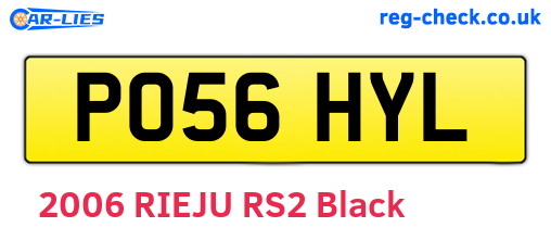 PO56HYL are the vehicle registration plates.