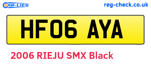 HF06AYA are the vehicle registration plates.