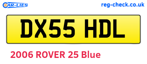 DX55HDL are the vehicle registration plates.