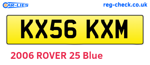 KX56KXM are the vehicle registration plates.