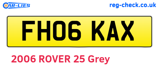 FH06KAX are the vehicle registration plates.