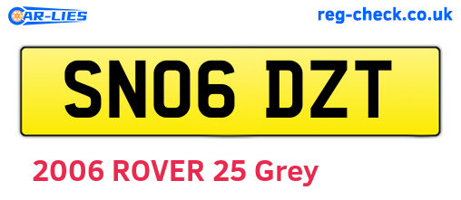 SN06DZT are the vehicle registration plates.