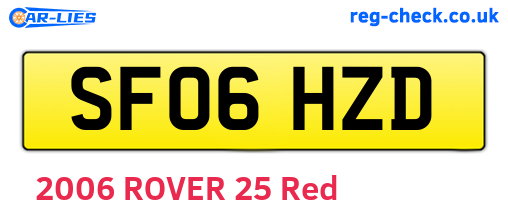 SF06HZD are the vehicle registration plates.